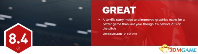  实况足球2017 评分对比 _FIFA 17 IGN评分 8.4 _fifa17故事模式没字幕