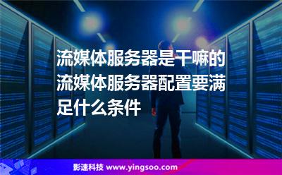 流媒体服务器是干嘛的?流媒体服务器配置要满足什么条件?