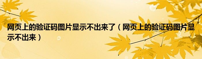 解决方法_网页验证码图片显示不出来_浏览网页要输入验证码
