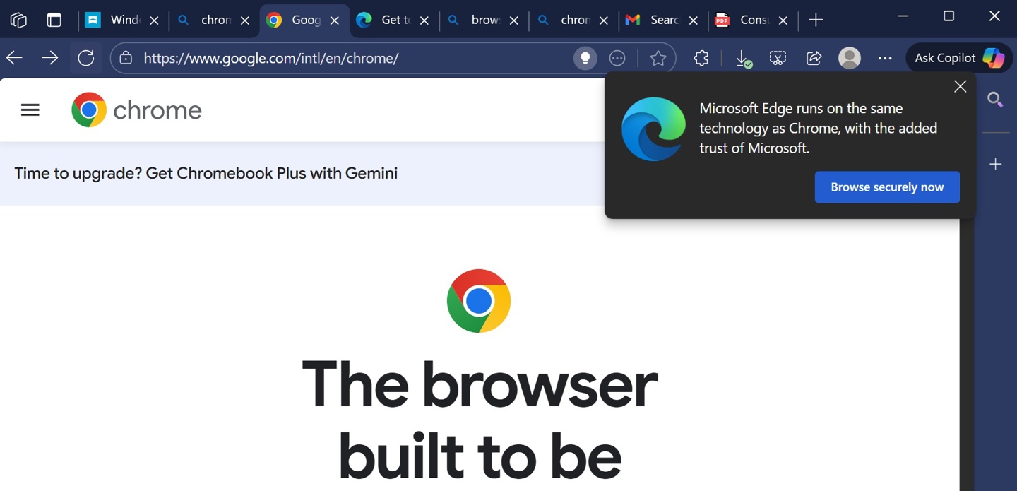 微软力荐Edge浏览器功能优势_Windows 11 Bing搜索 Chrome 对比 Edge 浮动计分板_比谷歌好用的浏览器